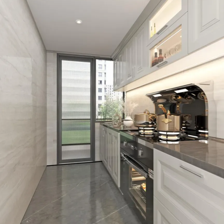 Modern fitted kitchen at Lido Garden Apartments in Kilimani