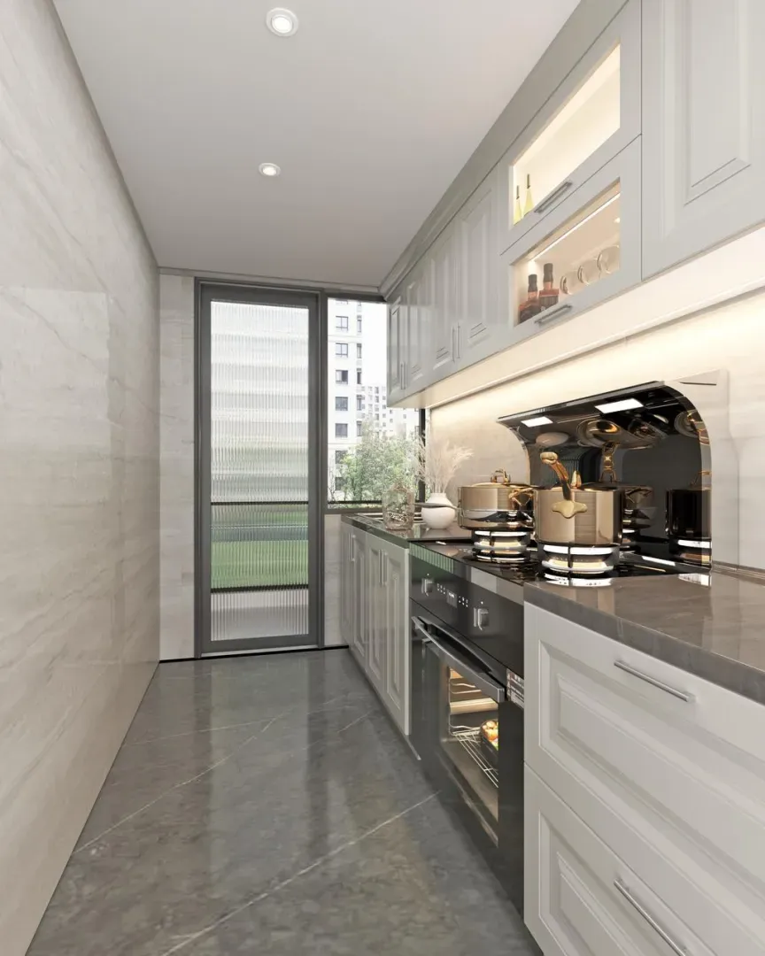 Modern fitted kitchen at Lido Garden Apartments in Kilimani