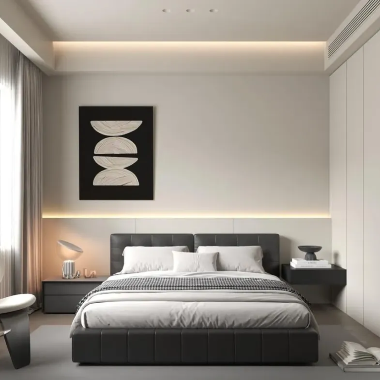 Contemporary bedroom in a Lido Garden apartment in Kilimani