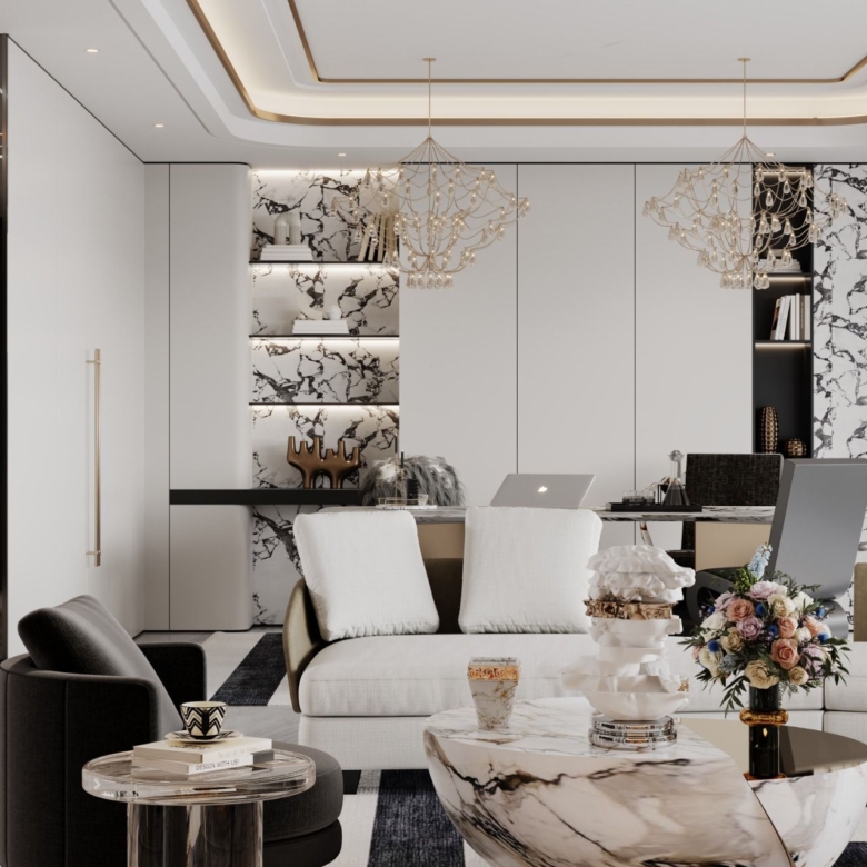 Luxury lounge interior at Luna Oak Residency apartments in Kilimani