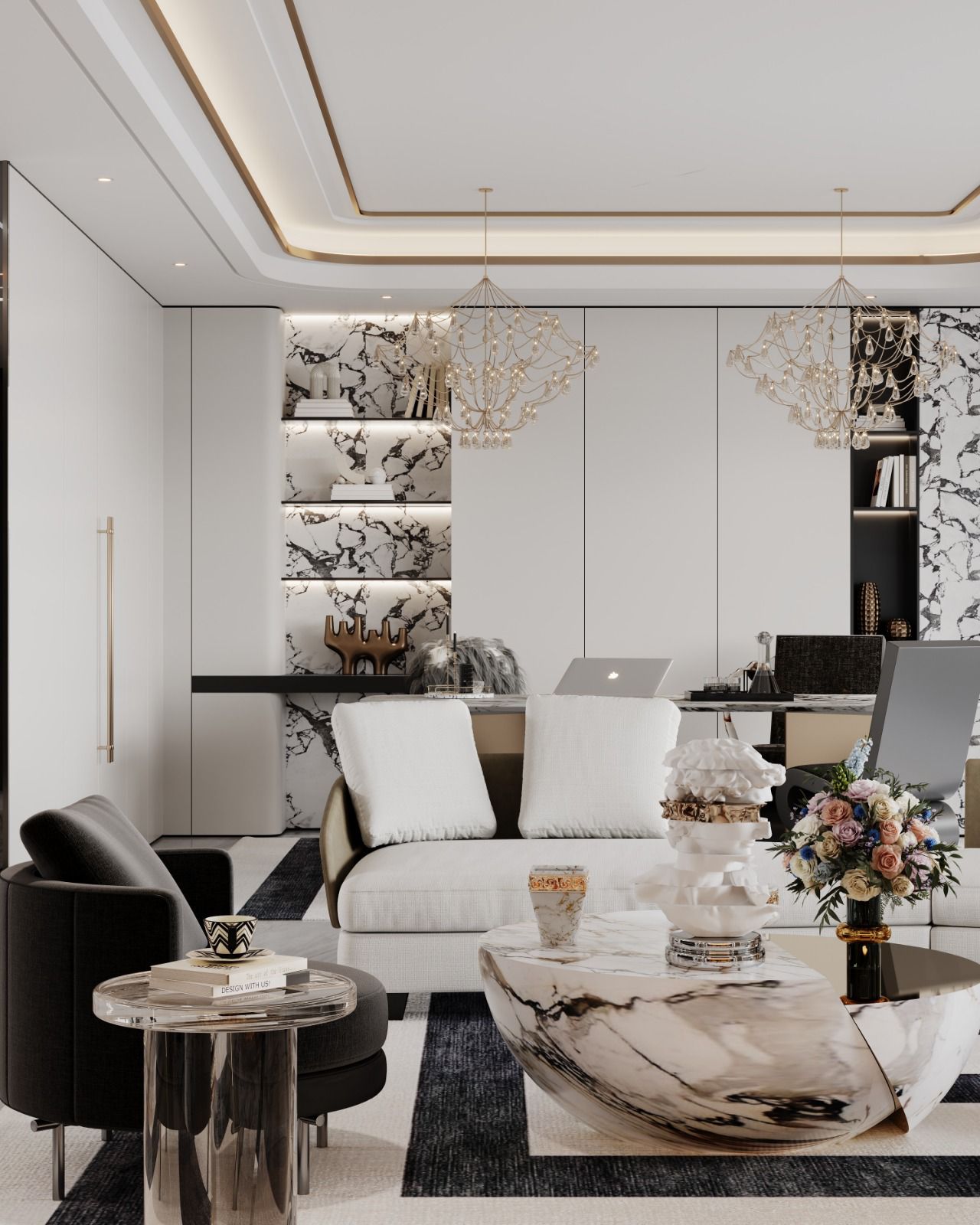 Luxury lounge interior at Luna Oak Residency apartments in Kilimani