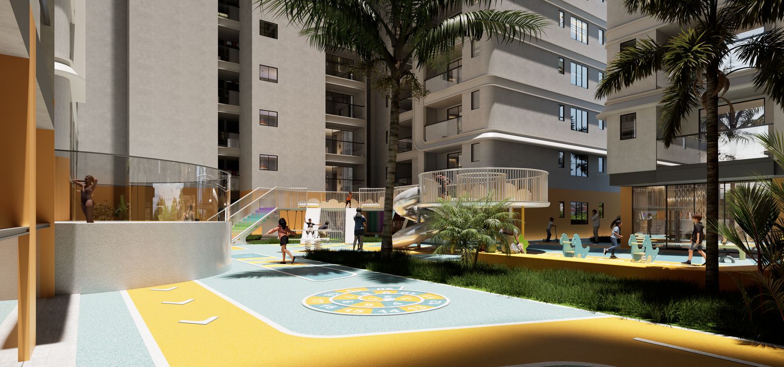 Children play area at Luna Oak Residency apartments in Kilimani