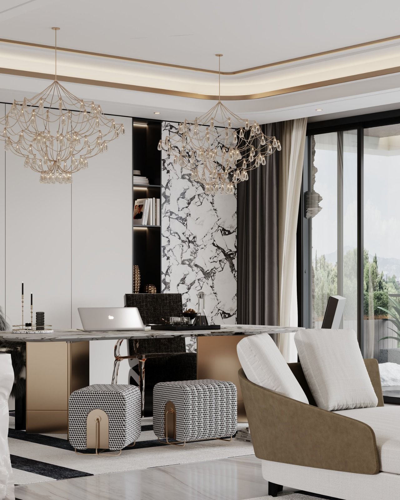 Elegant bedroom at Luna Oak Residency Kilimani apartments
