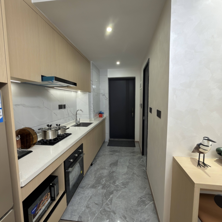 Modern fitted kitchen layout in a 1 bedroom Westlands apartment
