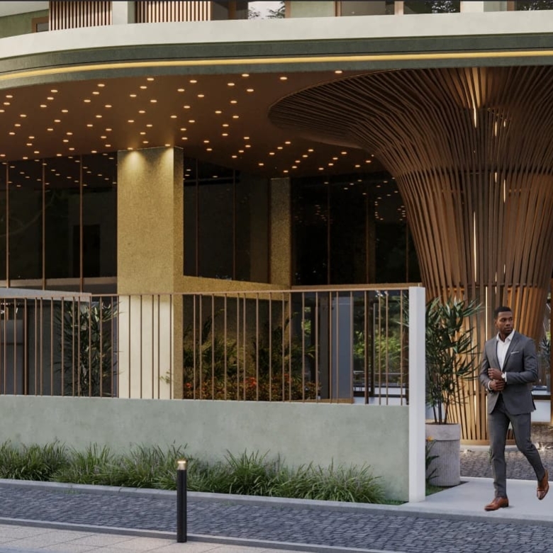 Silva Gigiri luxury apartment entrance with modern architectural design