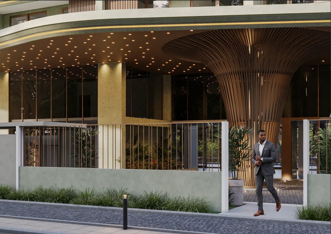 Silva Gigiri luxury apartment entrance with modern architectural design