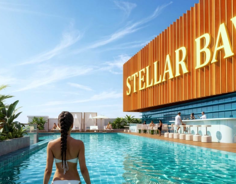 Rooftop swimming pool at Stellar Bay Westlands apartments