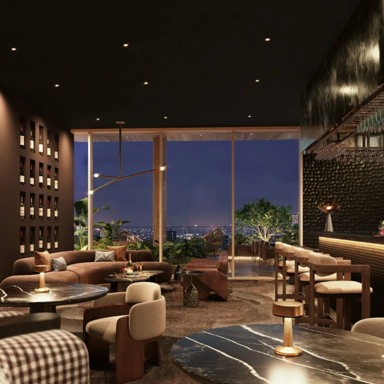 A-One Acacia Serviced Apartments bar and lounge area