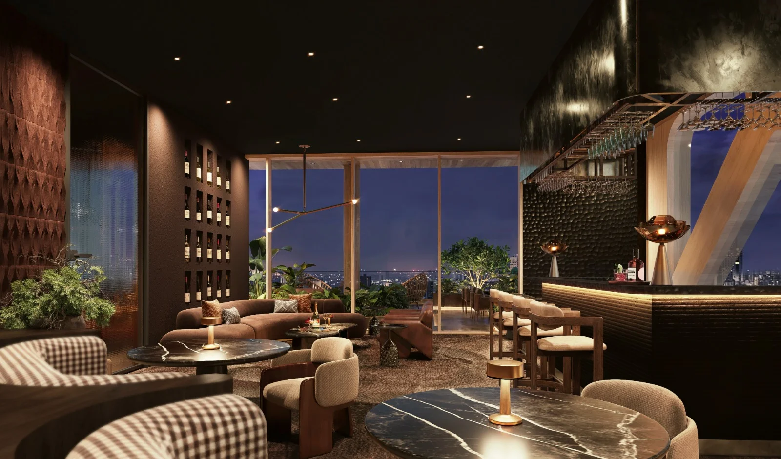 A-One Acacia Serviced Apartments bar and lounge area