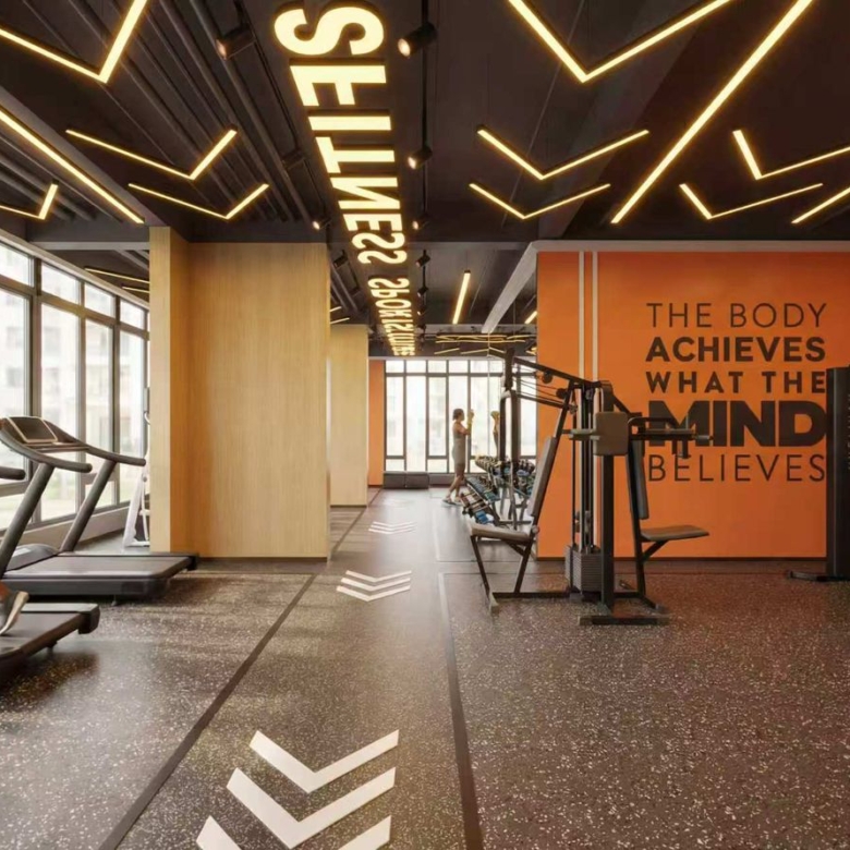 Modern gym with treadmills at Cambridge Garden Apartments Kilimani
