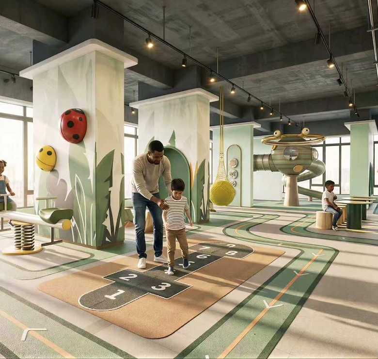 Indoor children’s play area at Cambridge Garden Apartments