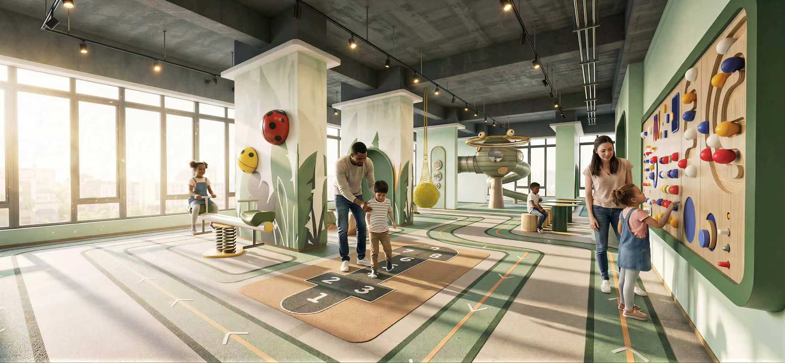 Indoor children’s play area at Cambridge Garden Apartments