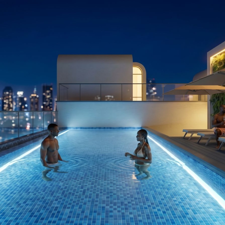 Rooftop swimming pool at Cambridge Garden Apartments Kilimani