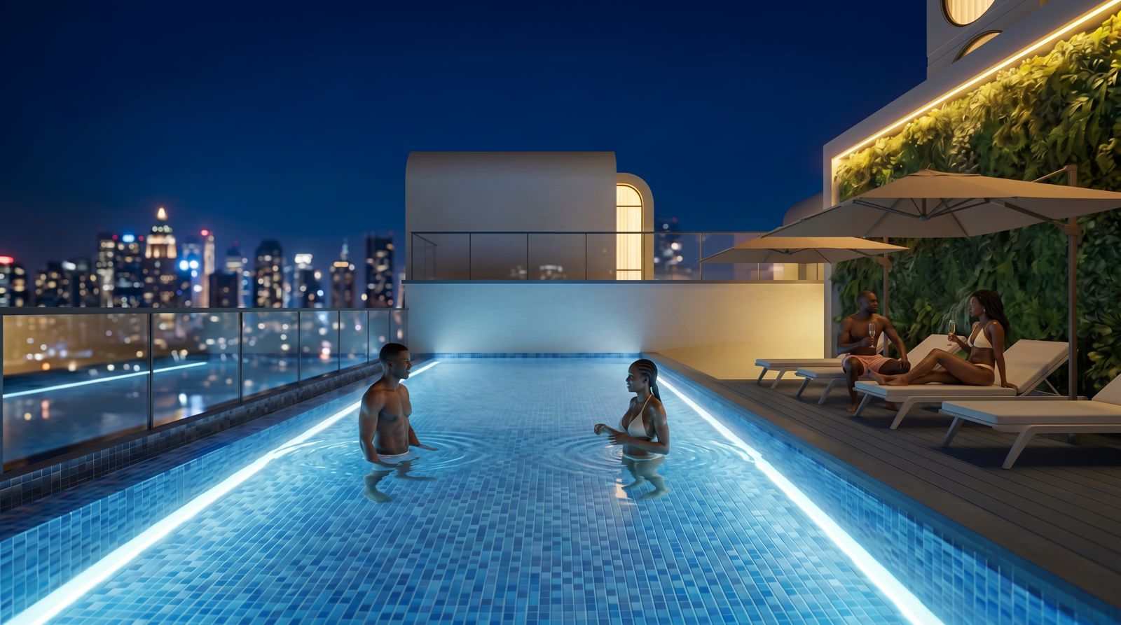 Rooftop swimming pool at Cambridge Garden Apartments Kilimani