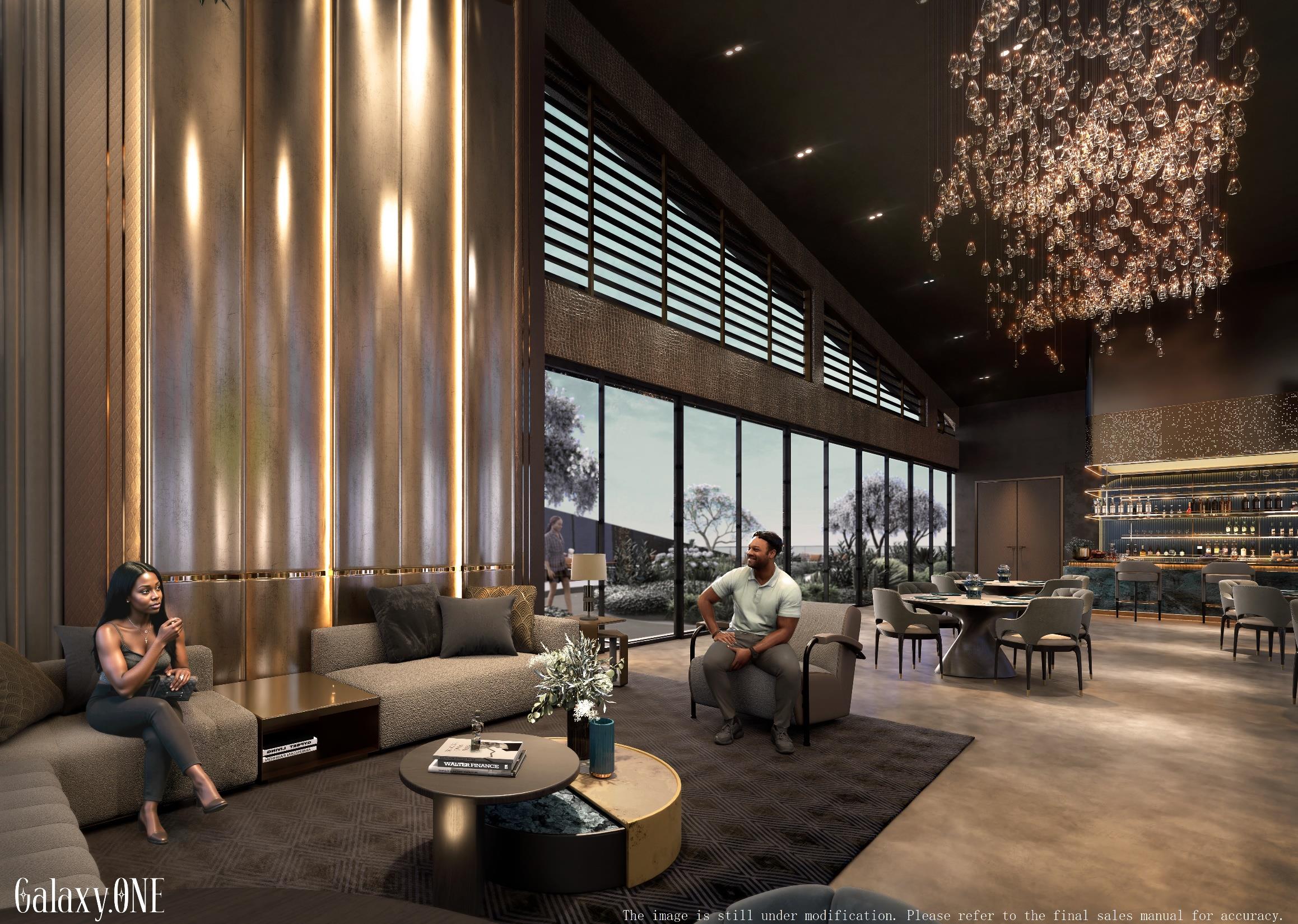 Elegant residents lounge at Galaxy ONE Apartments Westlands