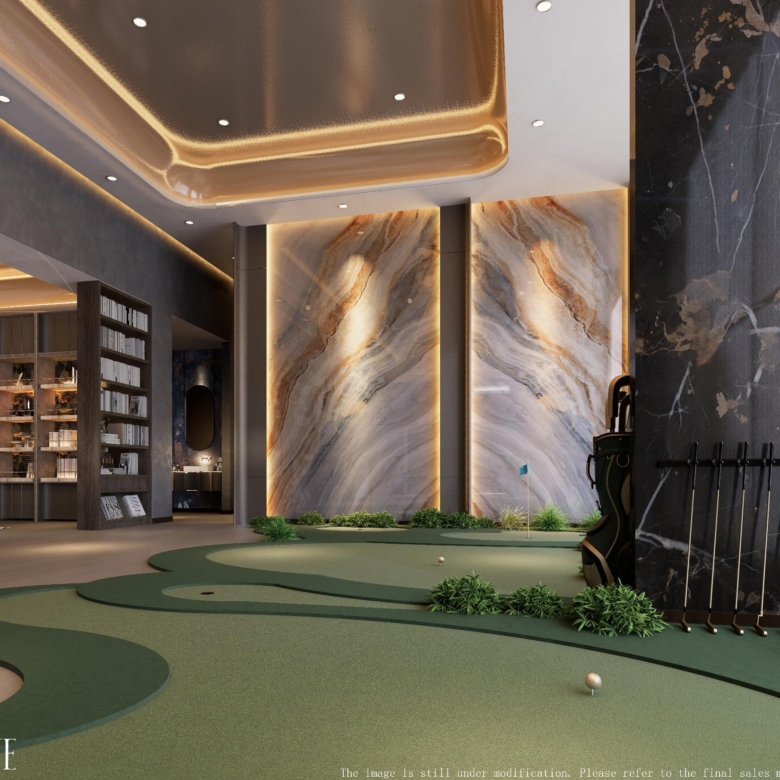Indoor mini golf area at Galaxy ONE Apartments in Westlands