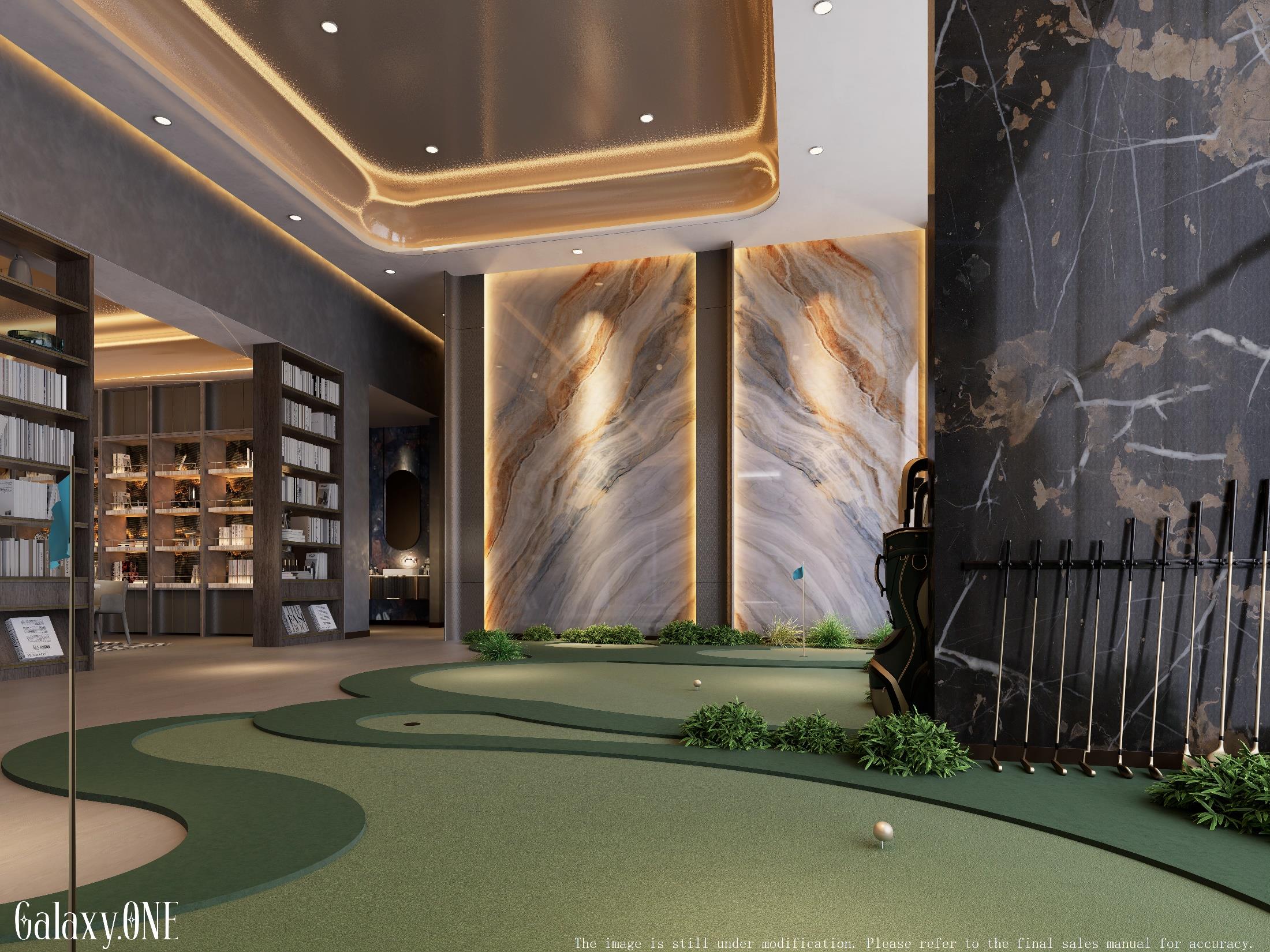 Indoor mini golf area at Galaxy ONE Apartments in Westlands