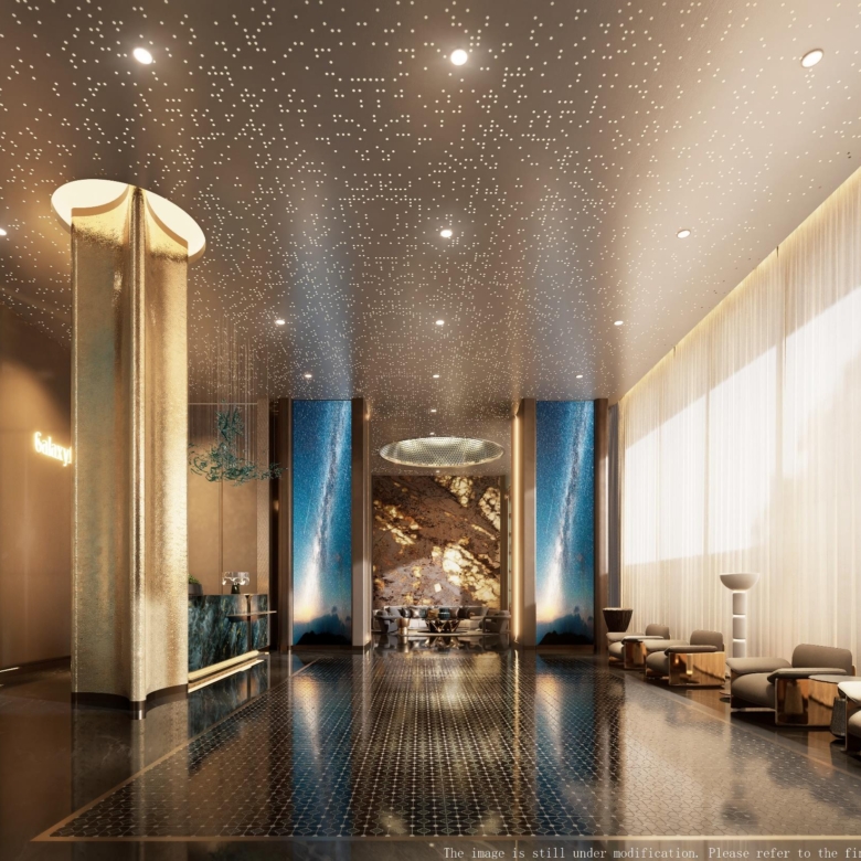 Luxury lobby at Galaxy ONE Apartments for sale in Westlands