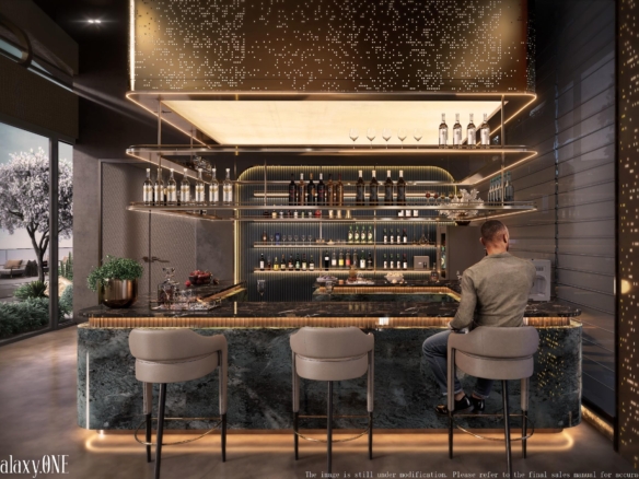 Residents bar at Galaxy ONE Apartments for sale in Westlands