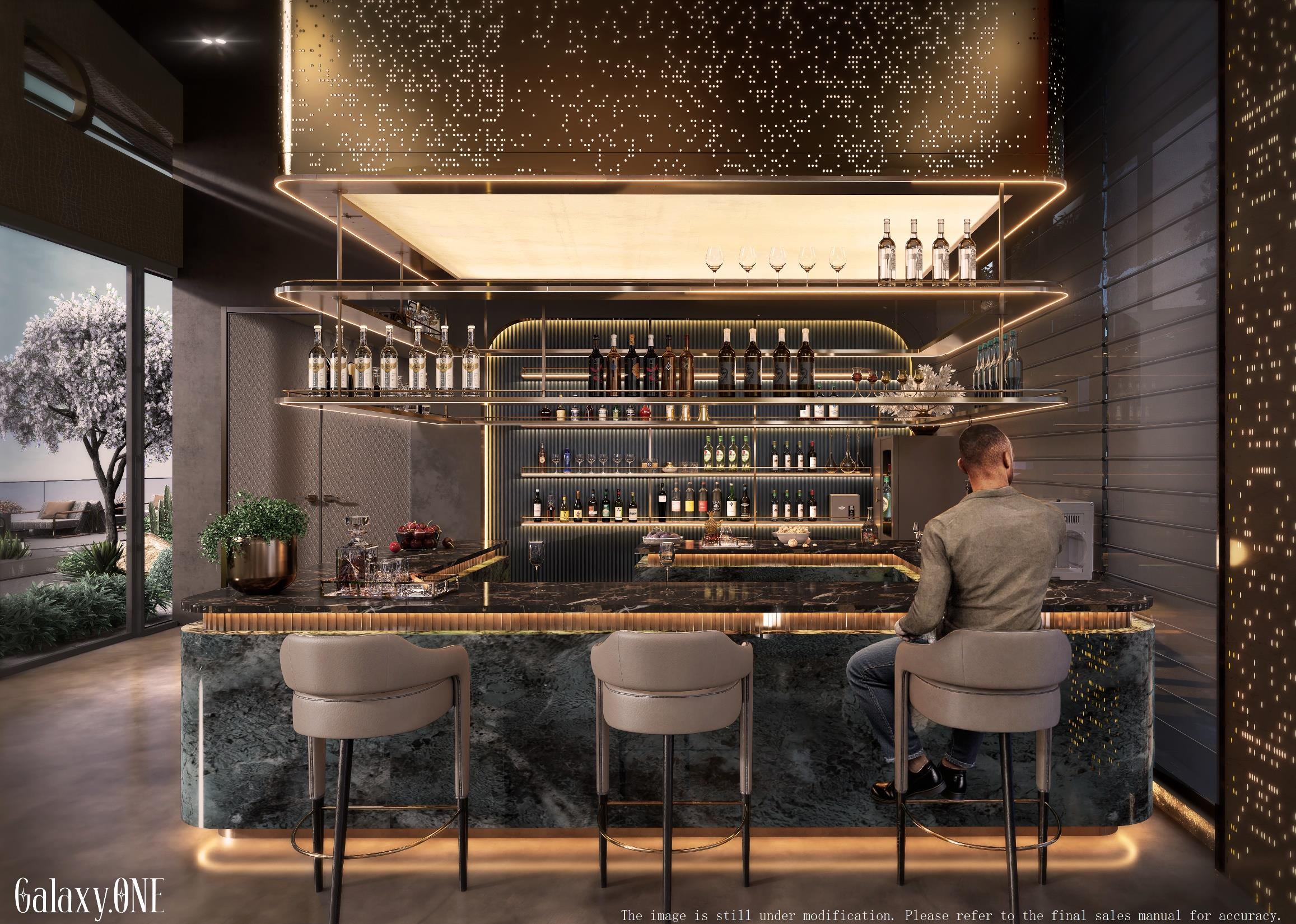 Residents bar at Galaxy ONE Apartments for sale in Westlands