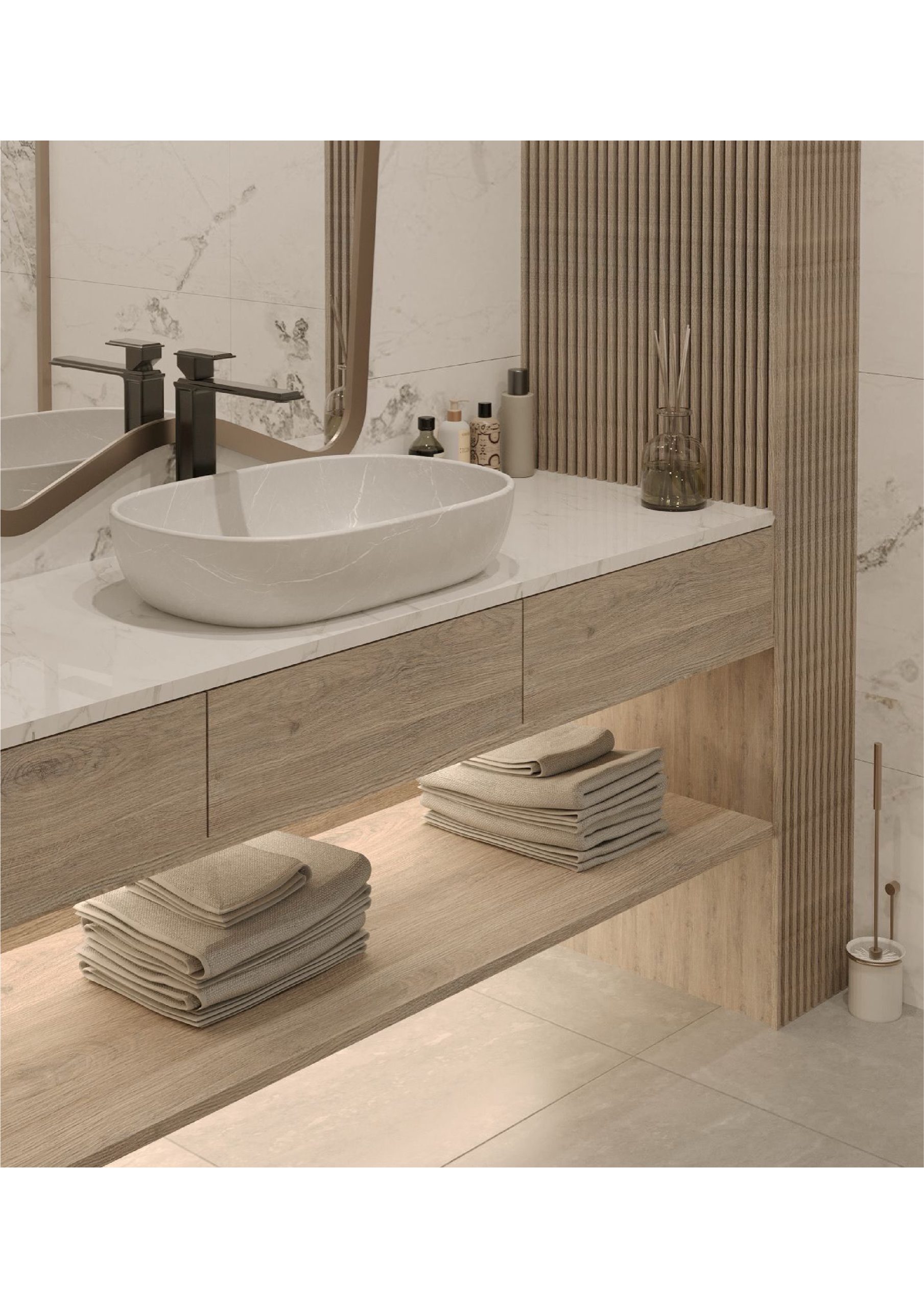 Bathroom vanity at Hephé Palace apartments in Westlands Nairobi