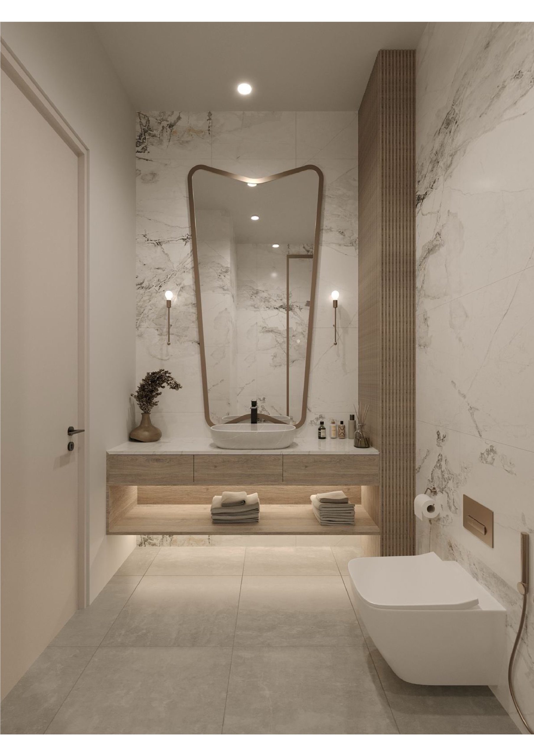 Ensuite bathroom vanity at Hephé Palace apartments in Westlands