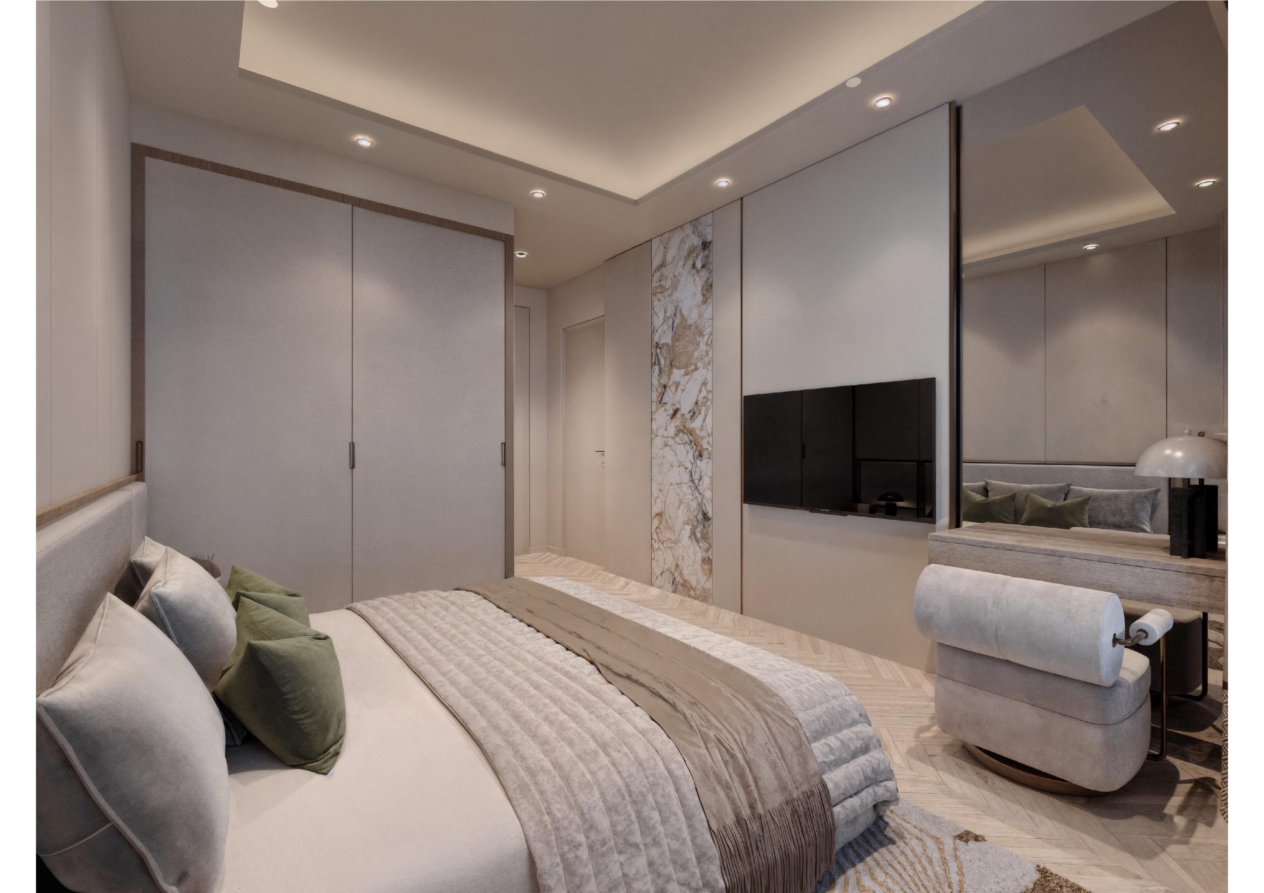 Master bedroom at Hephé Palace apartments for sale in Westlands
