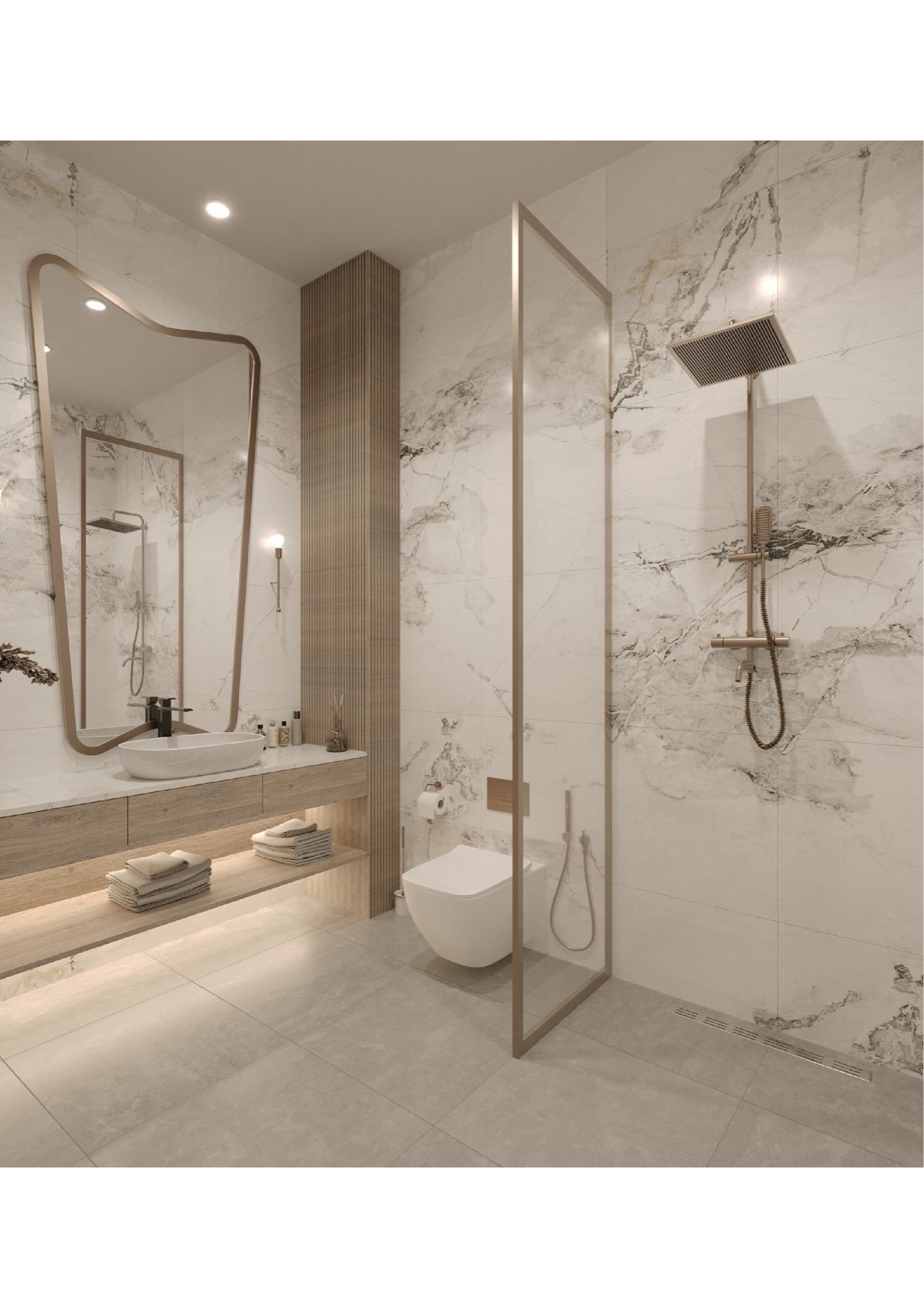 Modern bathroom at Hephé Palace apartments for sale in Westlands