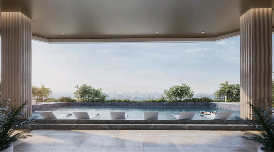 Rooftop pool view at Hephé Palace apartments for sale in Westlands