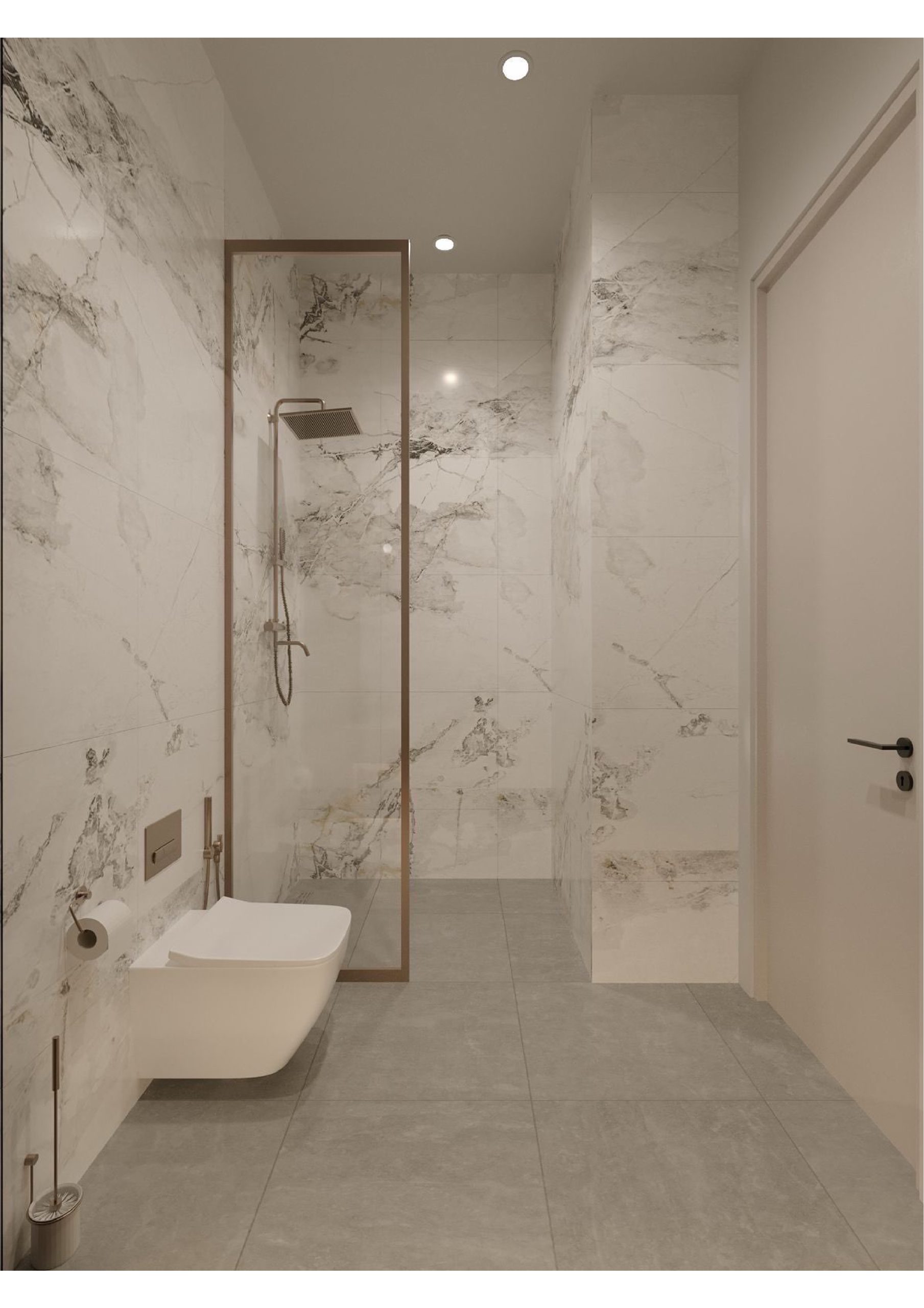 Shower bathroom at Hephé Palace apartments in Westlands Nairobi