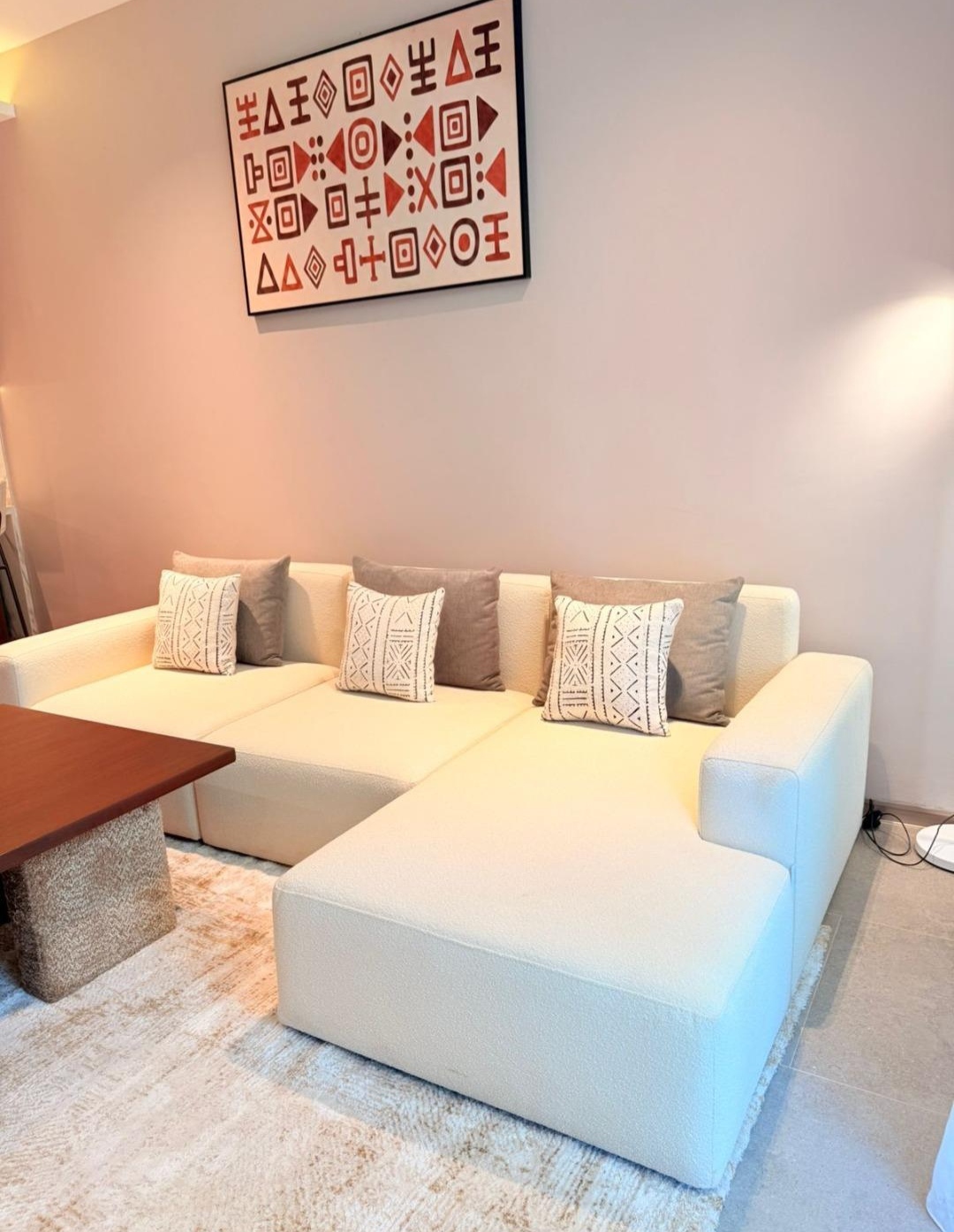 Furnished living room with sectional sofa at Silva Gigiri apartments