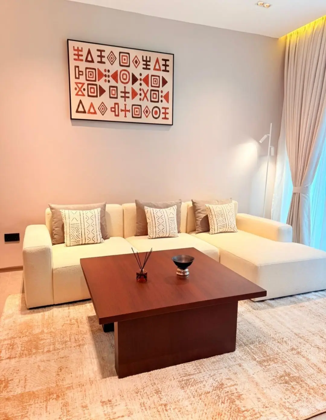 Fully furnished living room with coffee table at Silva Gigiri