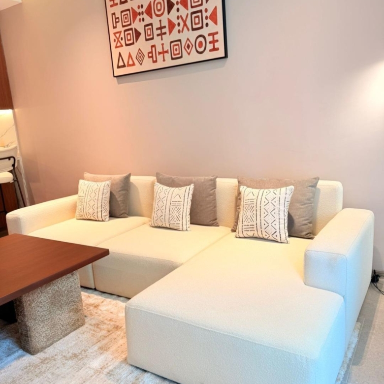 Modern furnished lounge with sectional sofa at Silva Gigiri
