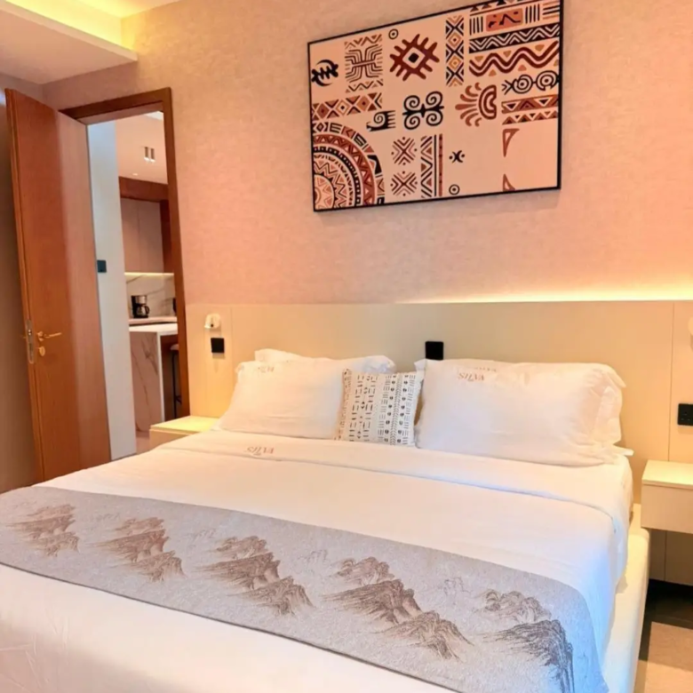 Bedroom in the furnished Silva Gigiri show apartment in Gigiri
