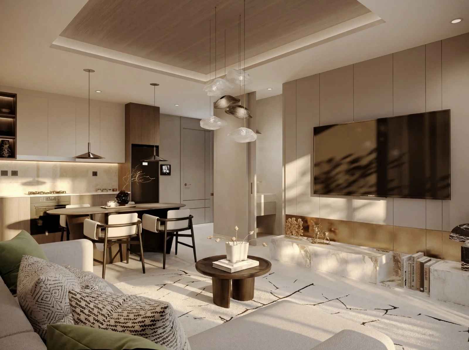 A-One Acacia Serviced Apartments spacious furnished living room
