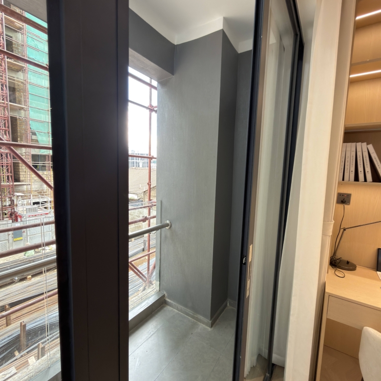 Private balcony accessed from a 1 bedroom apartment in Westlands
