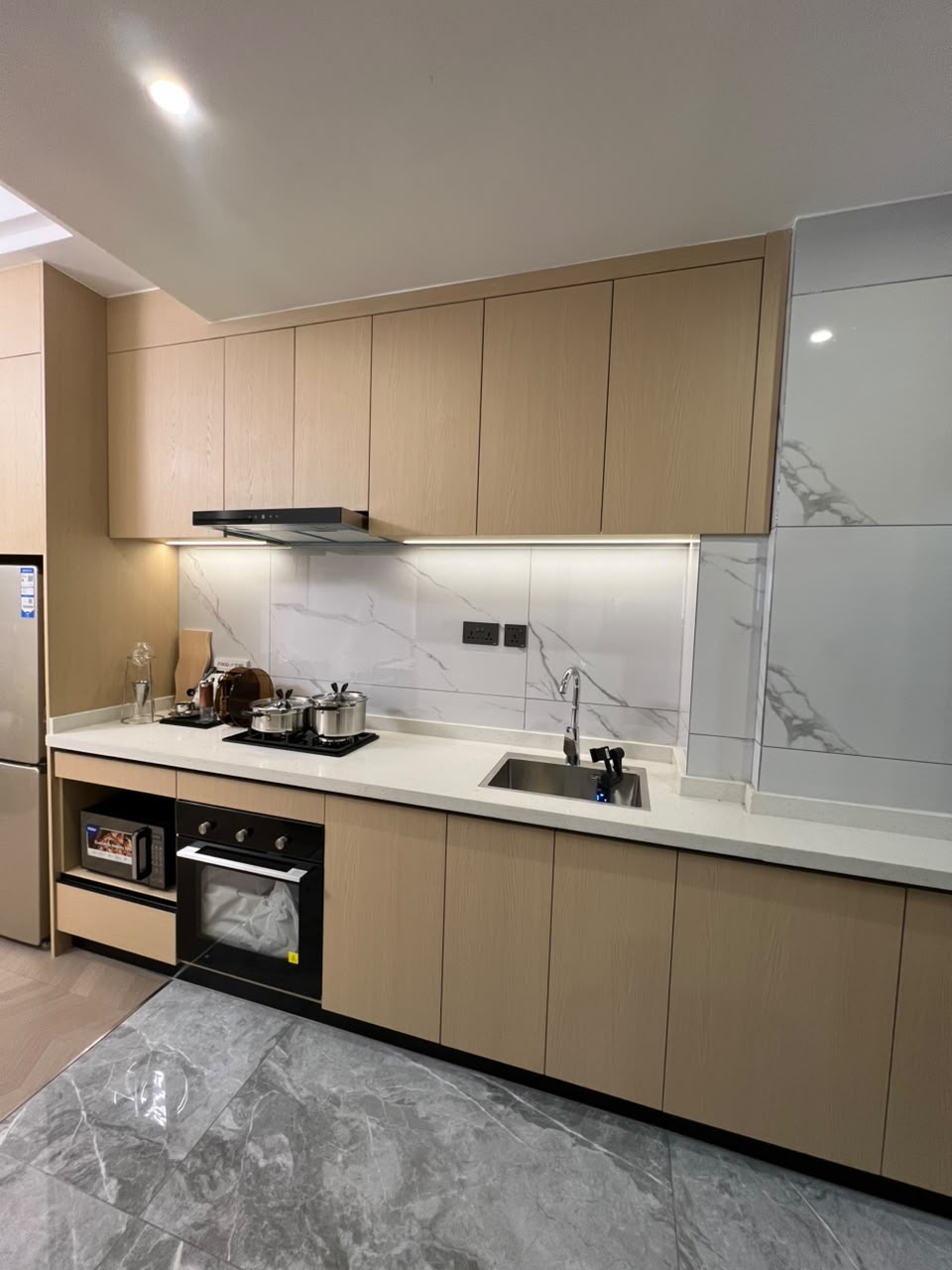 Modern fitted kitchen in a 2 bedroom apartment for sale in Westlands, Nairobi