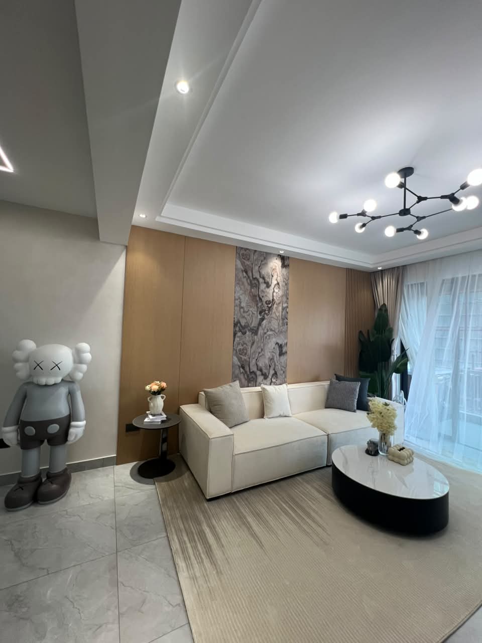 Furnished living room in a 2 bedroom apartment for sale in Westlands, Nairobi