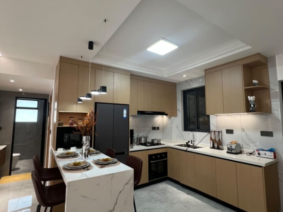Modern kitchen island in a 2 bedroom apartment for sale in Westlands, Nairobi