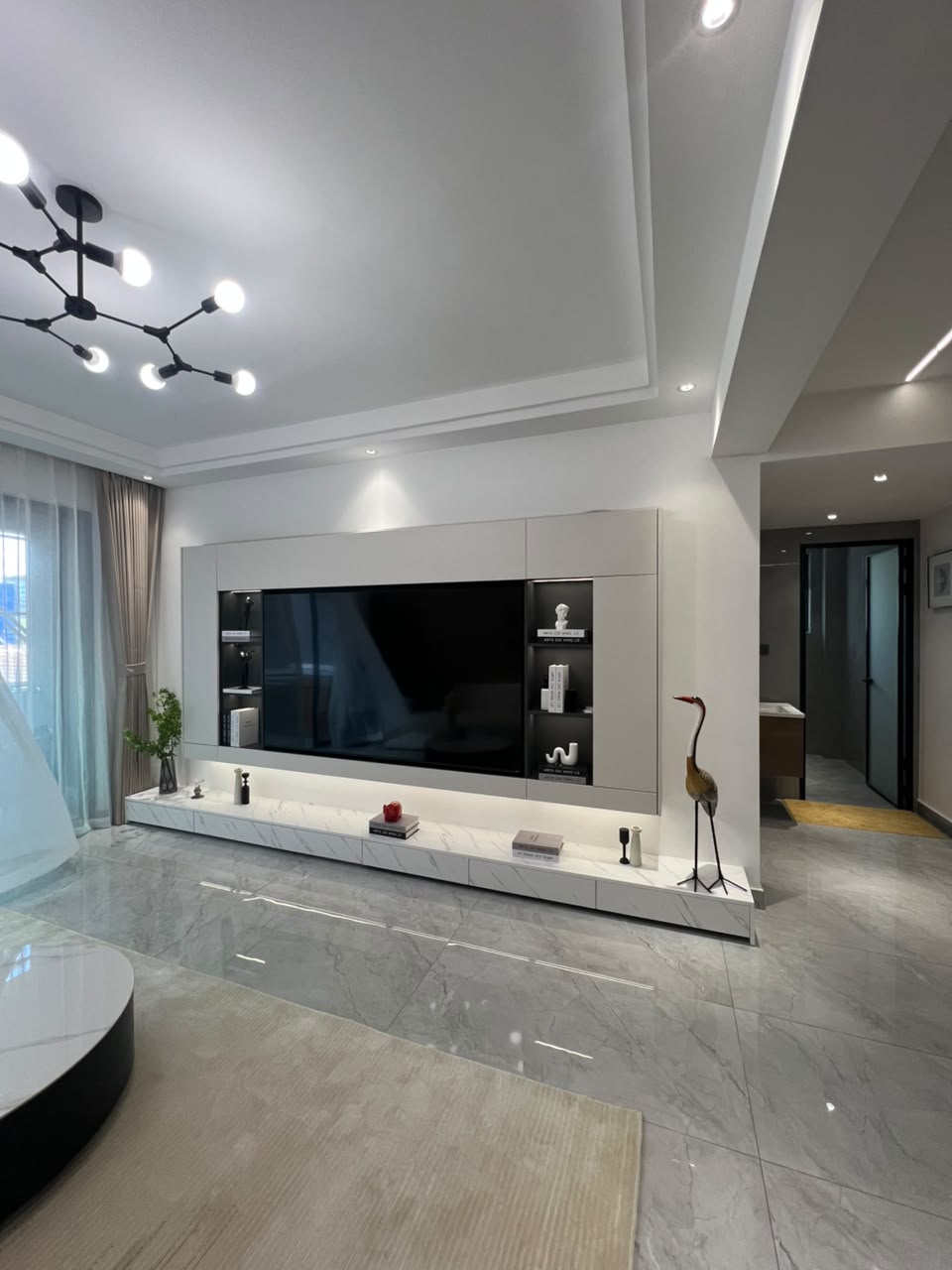 Modern TV wall in a furnished 2 bedroom apartment in Westlands, Nairobi