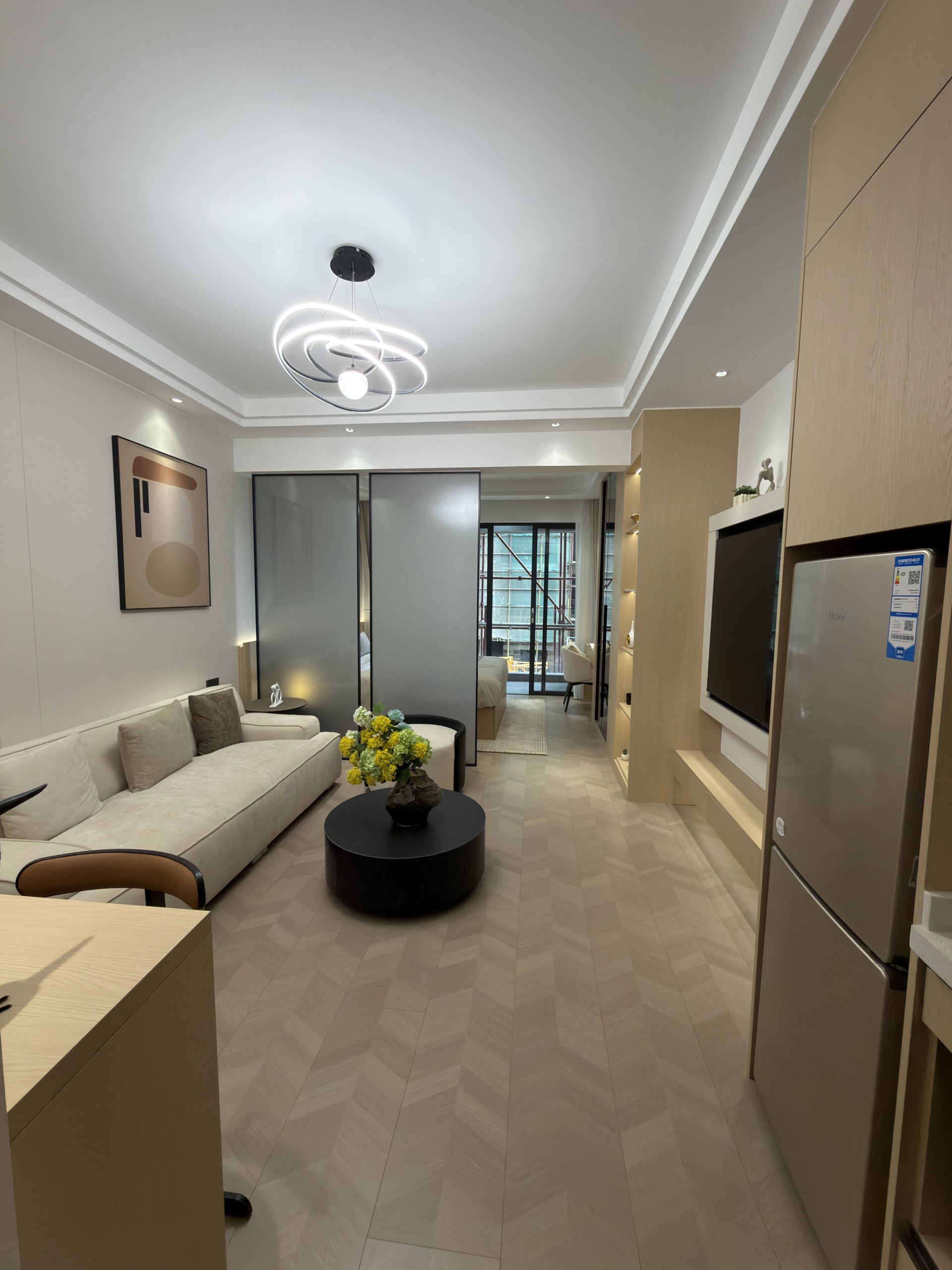 Open-plan living area in a modern 1 bedroom Westlands apartment
