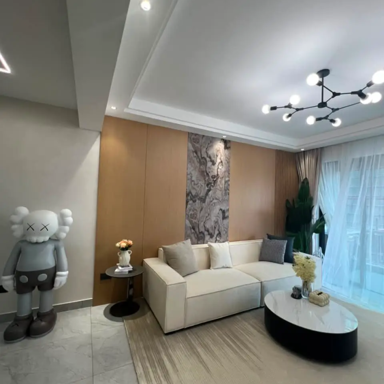 Contemporary living room in a 2 bedroom apartment for sale in Westlands