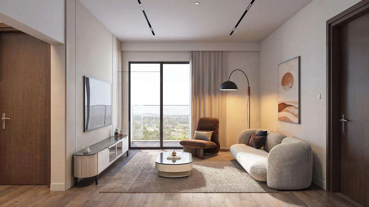 Modern lounge interior at Baystar Apartments Kilimani