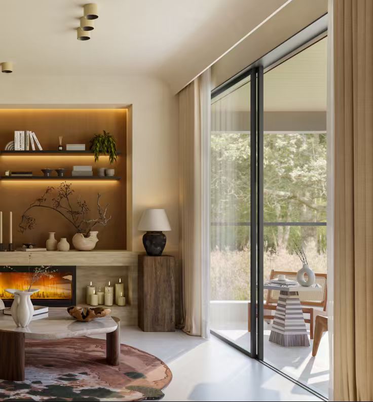 Belgravia Place living room with balcony access