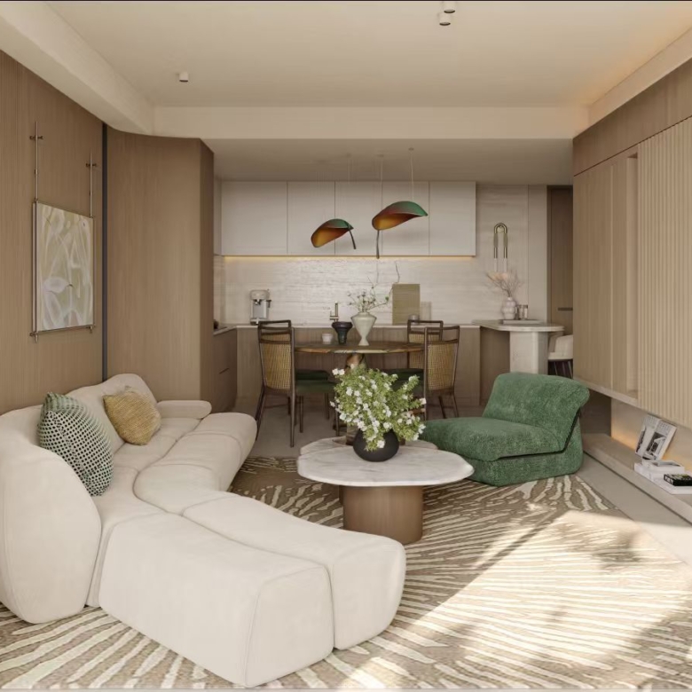 Belgravia Place luxury living room in Kileleshwa apartments