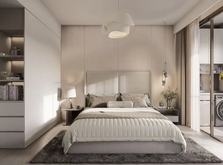 Bright and modern bedroom at Golden Apple Residence