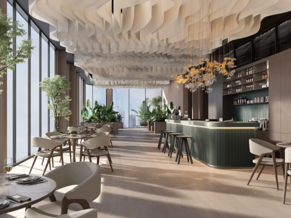 Luxury main lobby and lounge at Golden Apple Residence