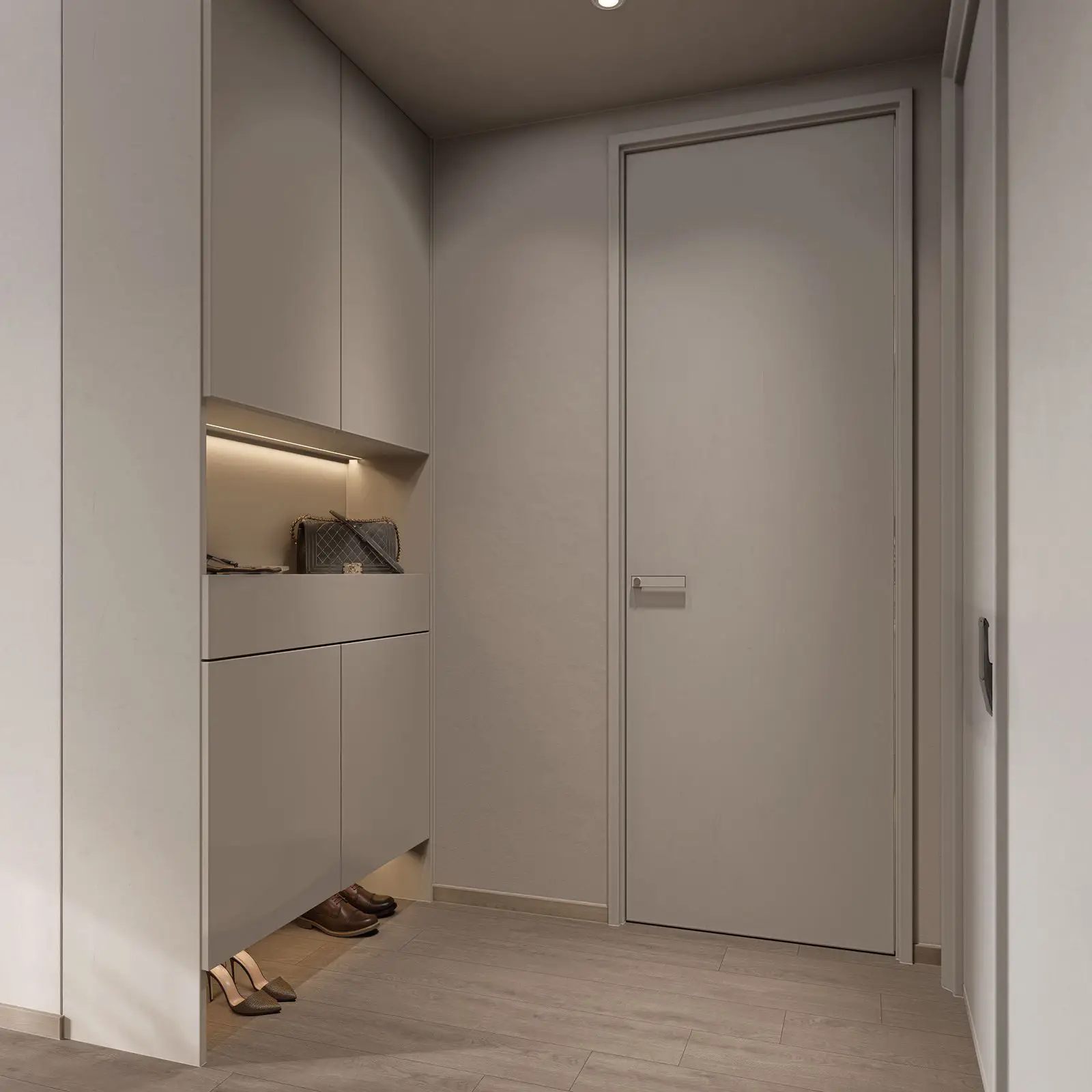 Walk-in closet and storage area at Golden Apple Residence