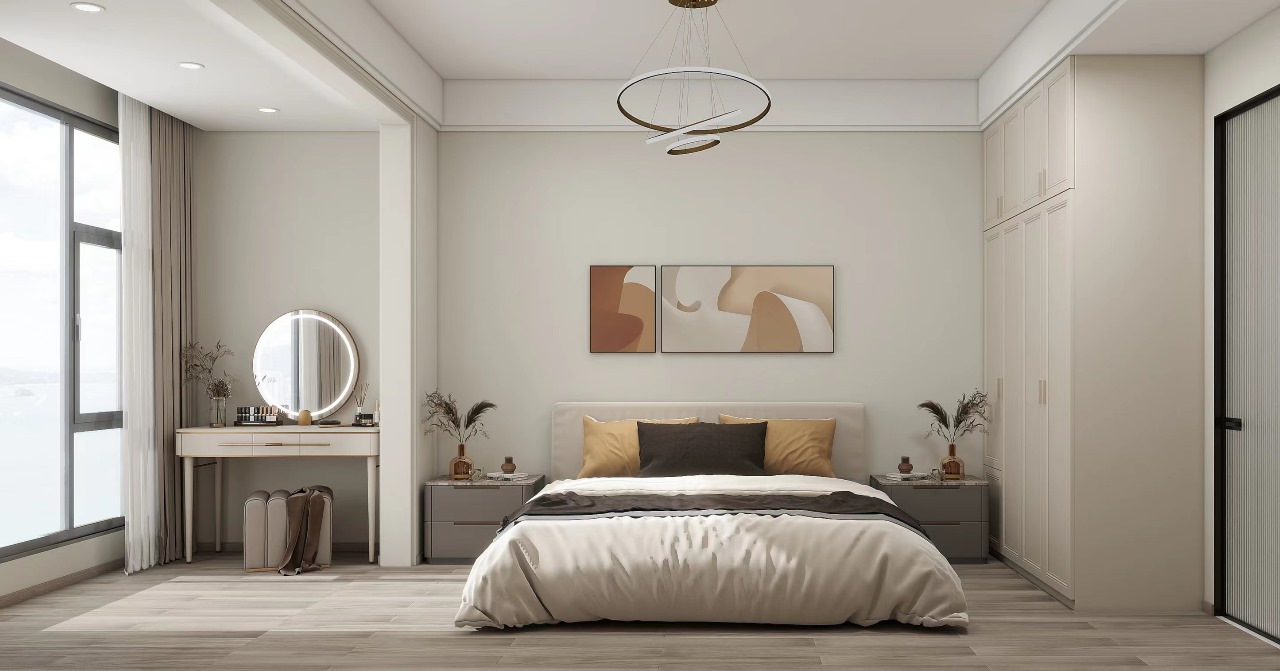 Lenana Springs Garden Kilimani bedroom with vanity area and wardrobes