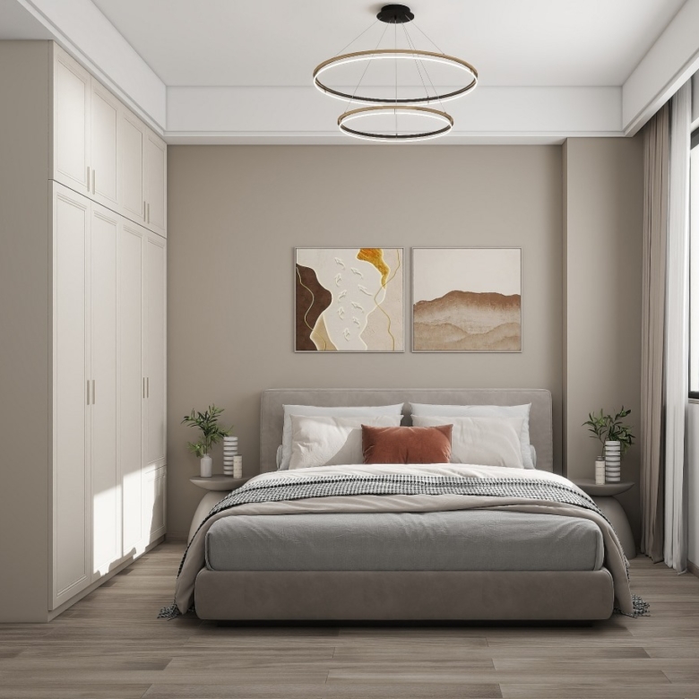 Lenana Springs Garden Kilimani bedroom with fitted wardrobes and large window